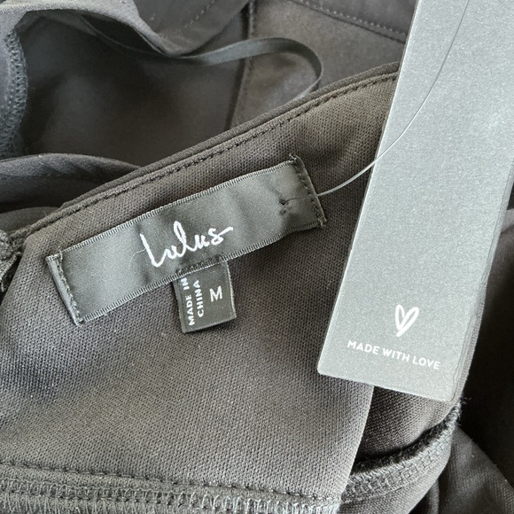 NWT Lulus | Graceful Entrance Black Chiffon High-Slit Long Sleeve Maxi Dress Med - Picture 9 of 11